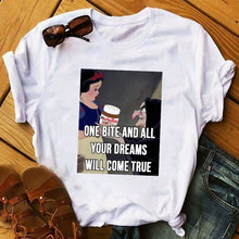 Load image into Gallery viewer, Summer Cartoon T-Shirt Princess Print Casual Woman Tshirts Harajuku Tops Aesthetics T-Shirt Punk Short Sleeve Womens T-Shirt