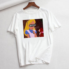 Load image into Gallery viewer, Summer Princess spoof casual letters Harajuku short-sleeved vogue tops loose cartoon female hip-hop couple fun T-shirt
